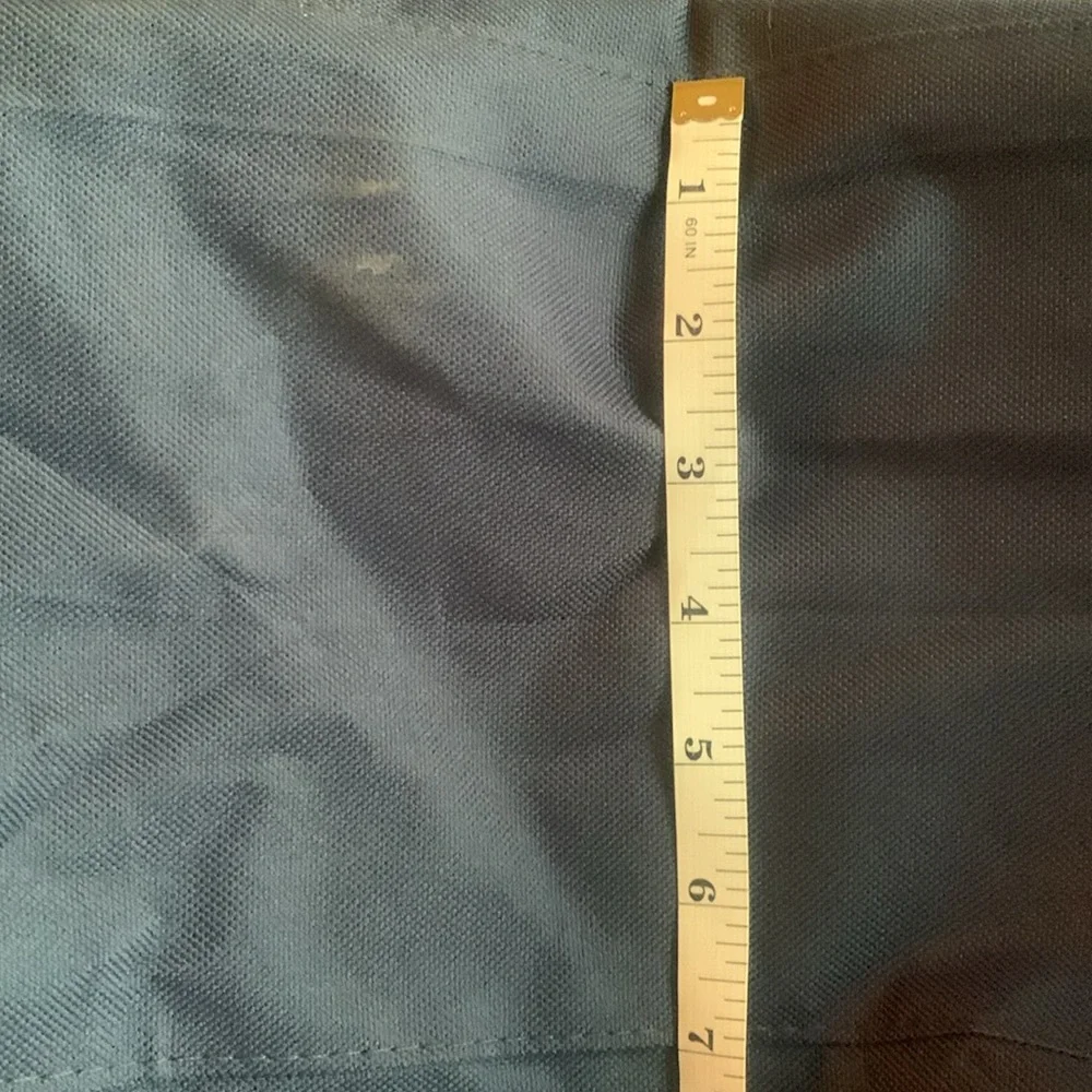 Smithsonian Air & Space blue and black duffel bag. Approx 17” x 9” x 7 1/4”